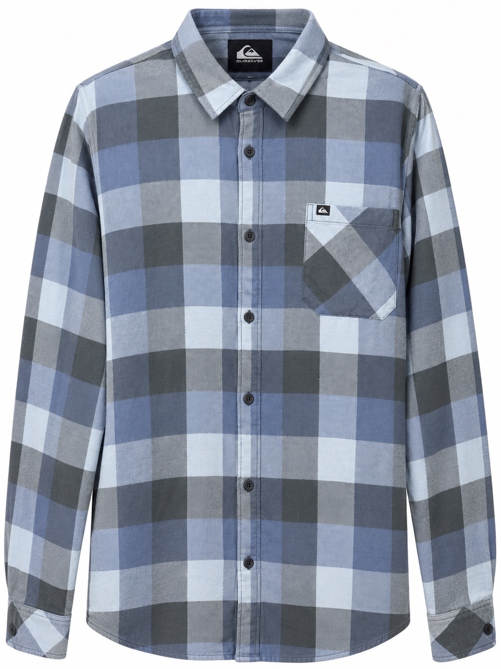 NWT Quiksilver Motherfly Men’s Flannel Shirt Blue Gray Plaid XXL $60